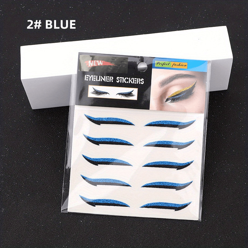Pretty Girl Cosmetics, Silver, Light Blue, & Black Wing Glitter Eye  Sticker