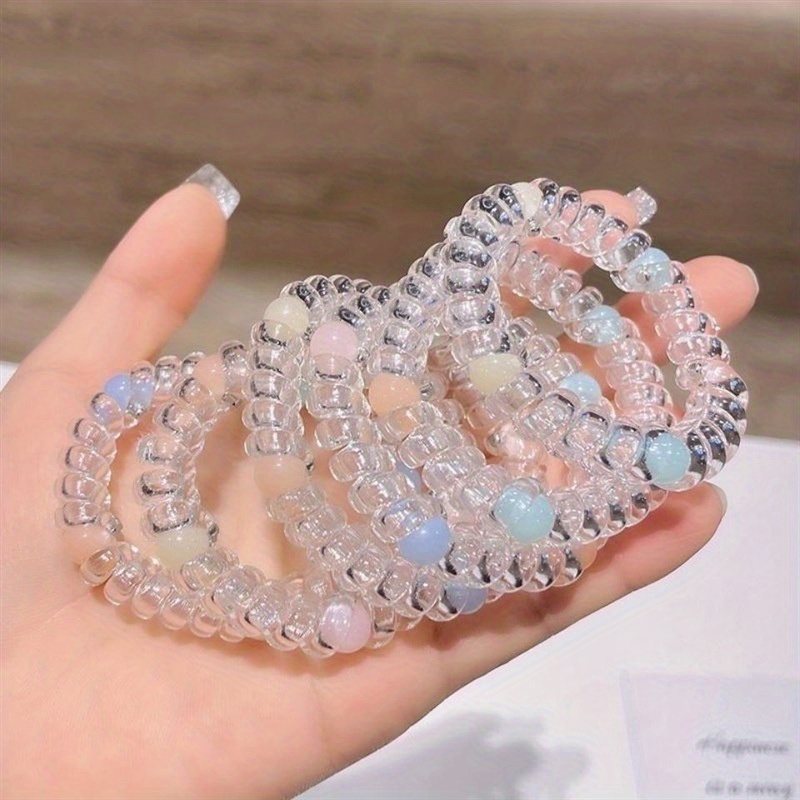 Rainbow Spiral Hair Tie Elastic Hair Ring Gradient Ponytail Holder