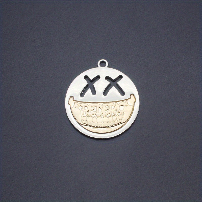 Hip Hop Devil's Smile Double Pendant Necklace Keychain