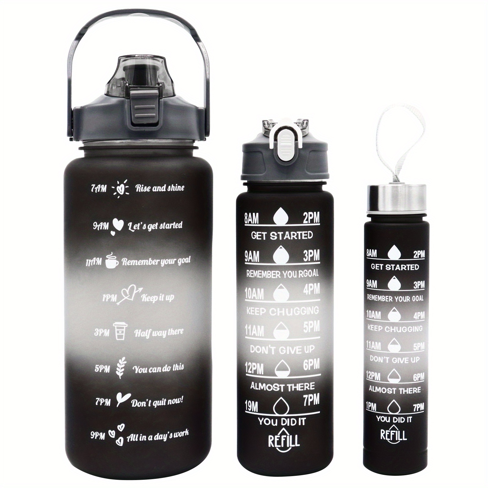 Leakproof Gradient Color Water Bottle With Time Mark And - Temu