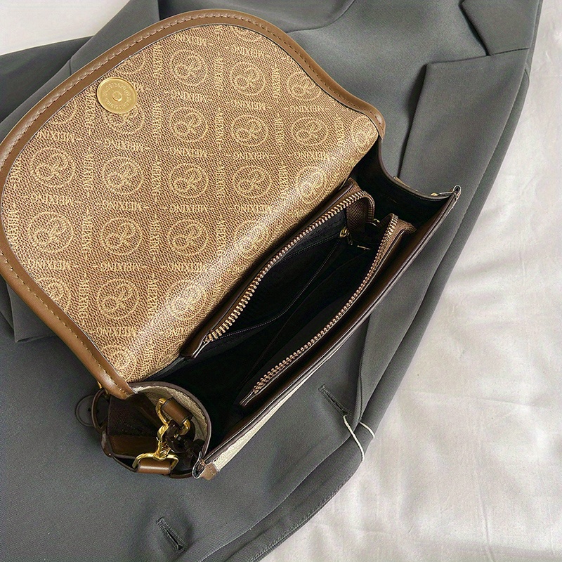 Classic Pattern Square Bag, Vintage Shoulder Bag, All-match Flap