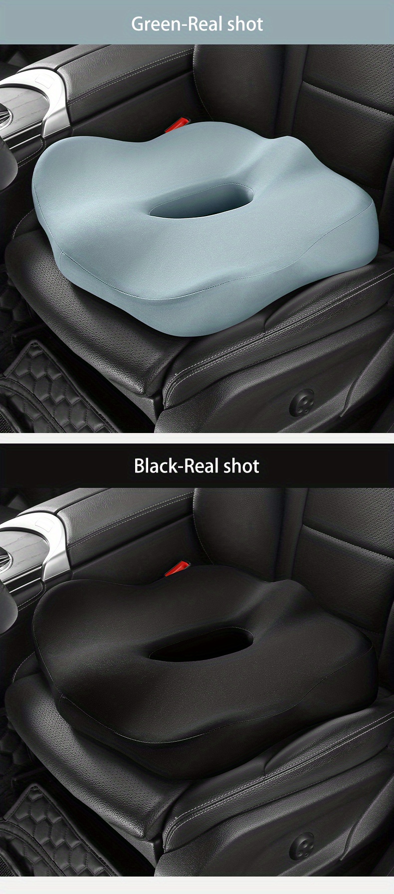kingphenix Cojín de asiento de coche de cuña: cojín de espuma viscoelástica  para asiento de coche para conductor de asiento de automóvil, alivio del