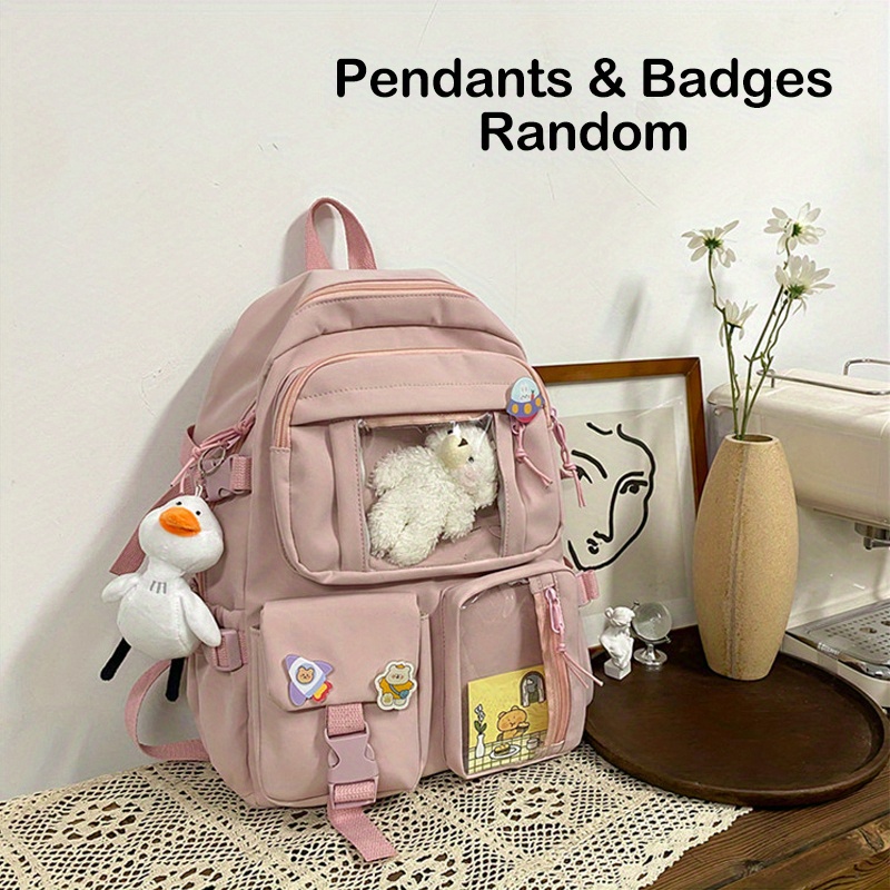 Backpacks School Backpack with Pendant Badge Waterproof Laptop