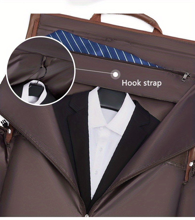 Pu Leather Garment Bag For Travel, Carry On Suit Carrier Storage