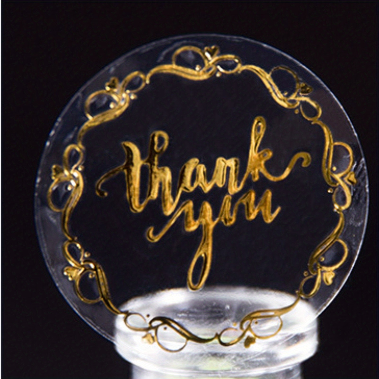100 Transparent Hot Stamping Thank You Font Gift Packaging Love Stickers