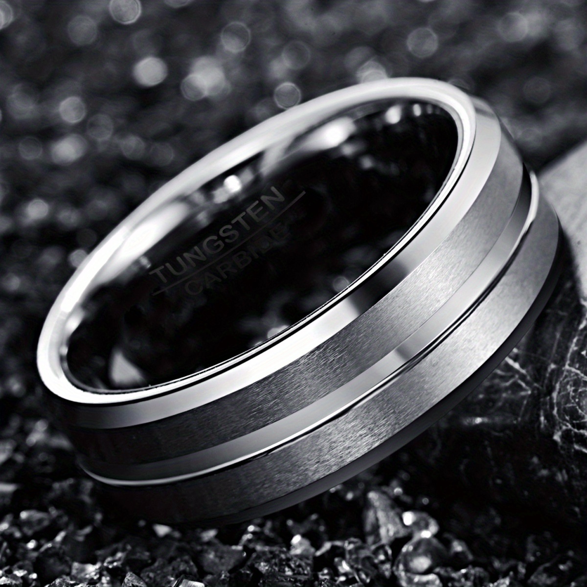 Tungsten carbide men's on sale ring