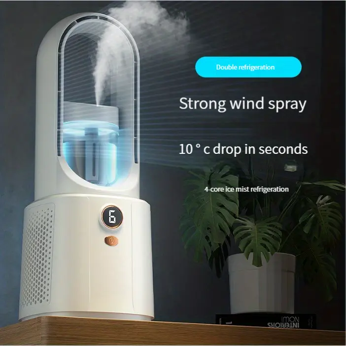 1pc usb mini strong wind spray fan soft wind humidification spry cooling direct drop 10 summer  travel  small appliance college dorm room apartment  details 3