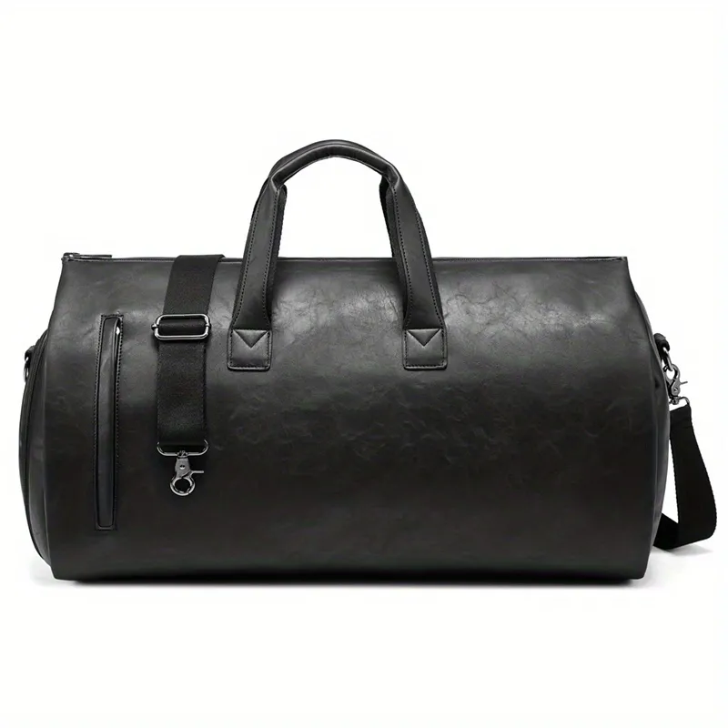 Pu Leather Garment Bag For Travel, Carry On Suit Carrier Storage