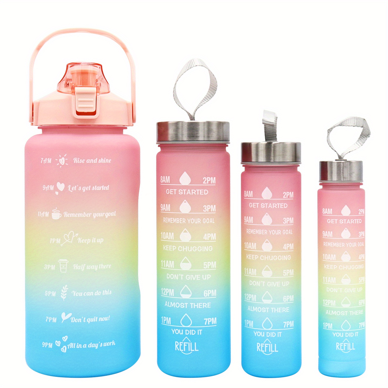 Botella De Agua Botella de agua de color degradado de 1000 ml con cubierta  que rebota Botella deport Likrtyny Libre de BPA