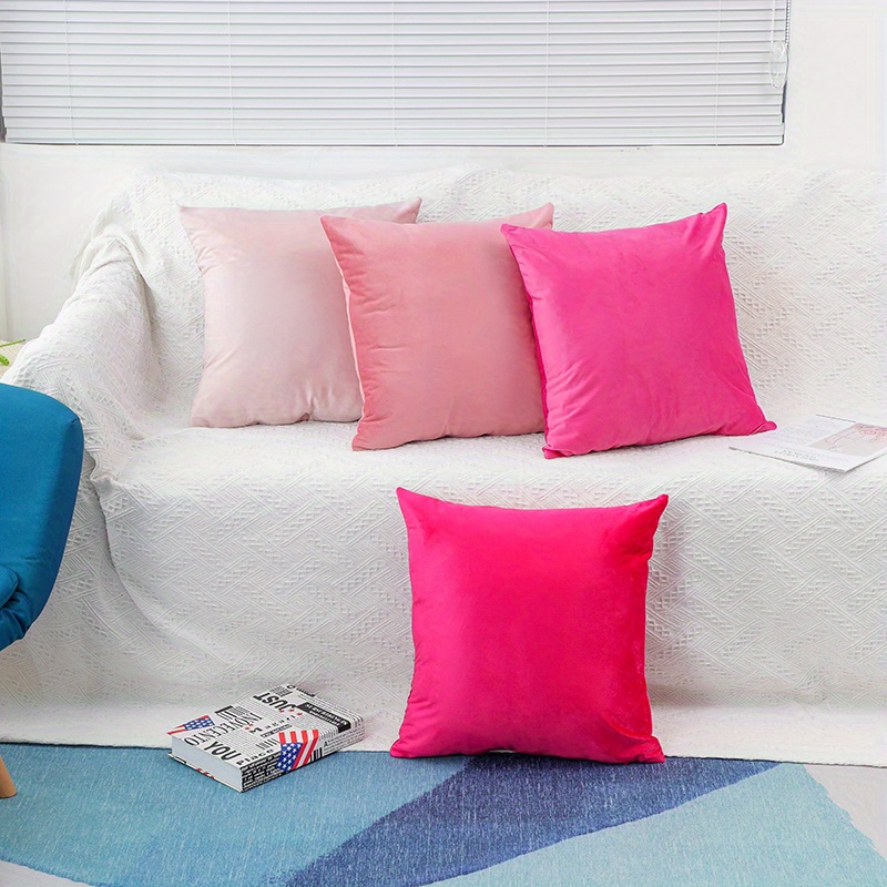 Juego de 4 cojines decorativos para cama y sofá en color blanco 18x18  pulgadas