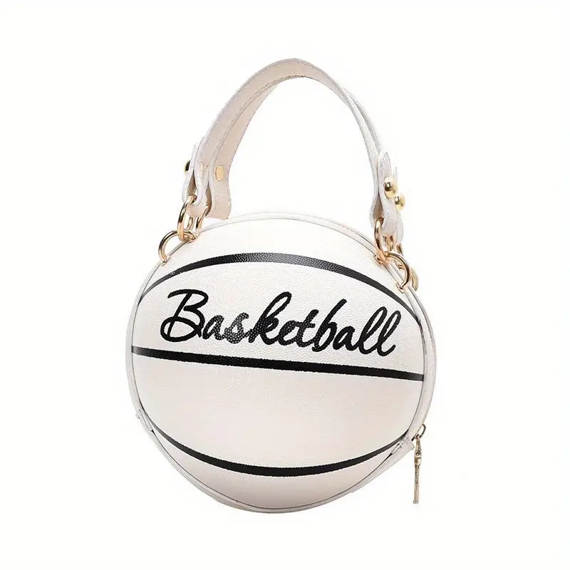 EQWLJWE Unique Football Shaped Cross Body Bag Round Handbag PU