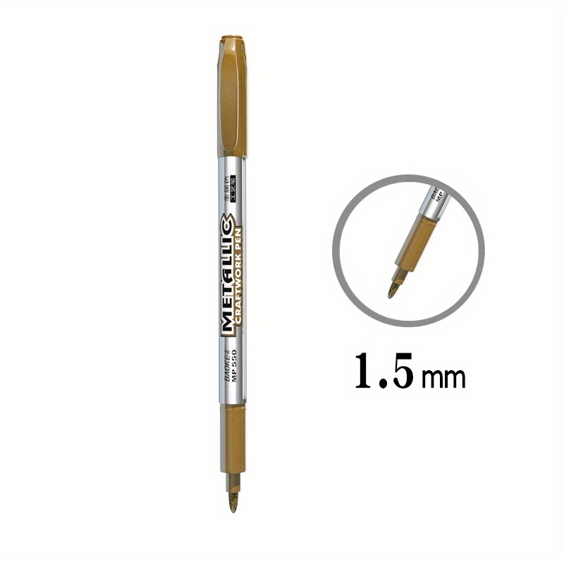 2Pcs DIY Metal Colorful Paint Marker Pens Sharpie Gold and Silver 1.5mm  Student Supplies Craftwork Pen Art Painting
