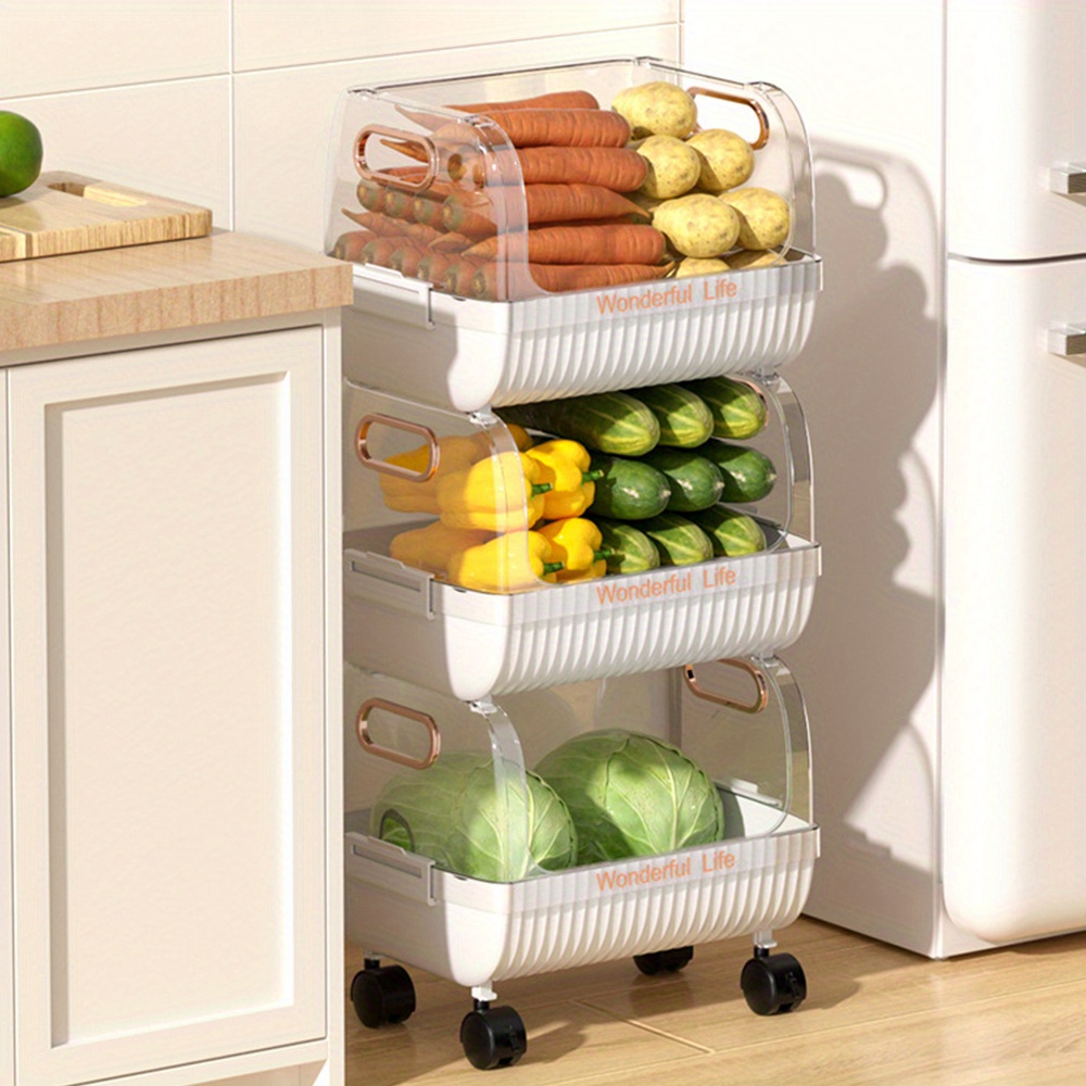 Household Kitchen Shelf Small Stroller Storage Rack Floor - Temu