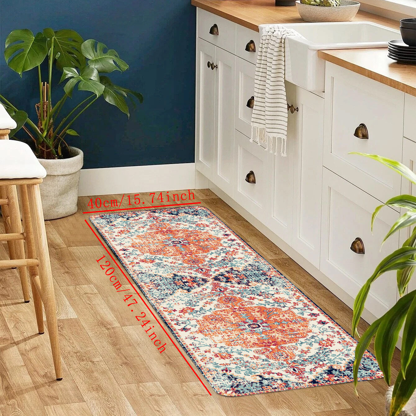 Tappeti da cucina in PU tappetini lunghi antiscivolo in pelle lavabile  addensare cucina tappeto impermeabile decorazione per la casa e la cucina