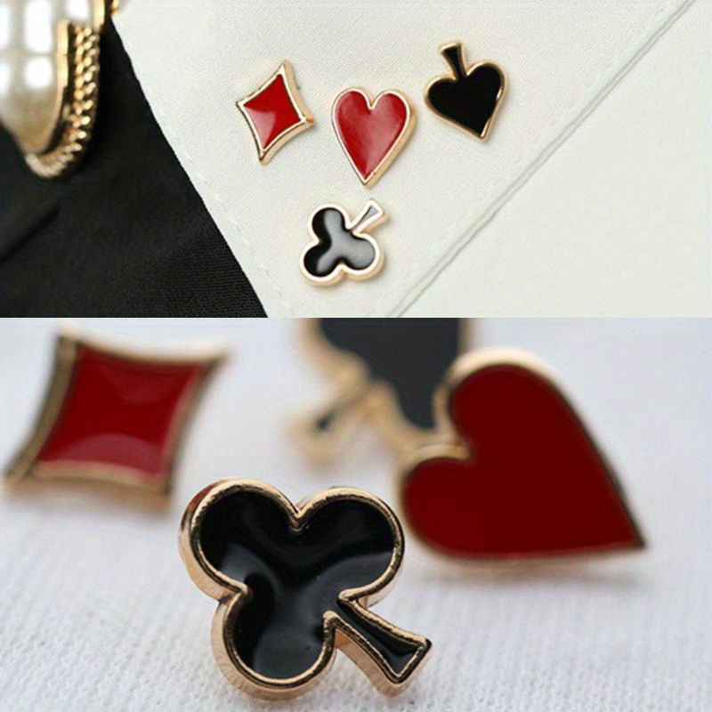  Happyyami Poker Playing Card Brooch Pin Suit Enamel