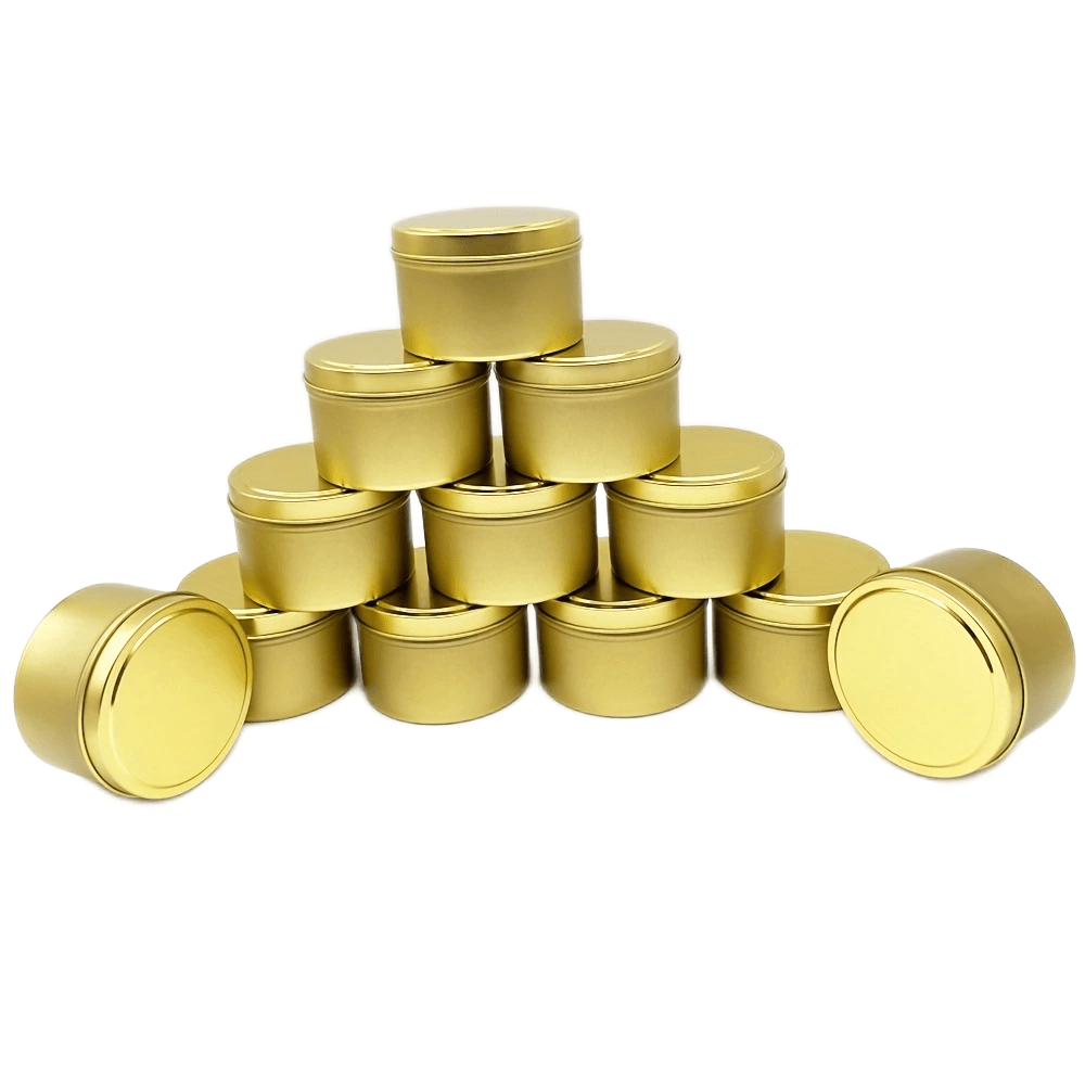 6pcs, 8oz Candle Jars With Lids, Round Metal Jar Kit For Loose Candles,  Used For DIY Storage, Crafts, Candle Making Supplies, Empty Candle Cans
