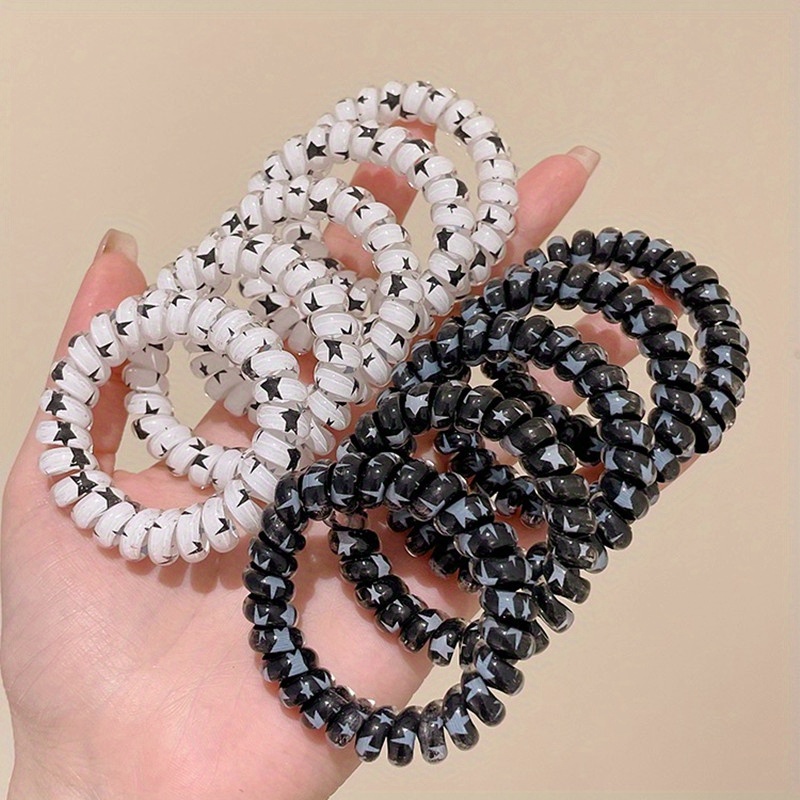 Rainbow Spiral Hair Tie Elastic Hair Ring Gradient Ponytail Holder