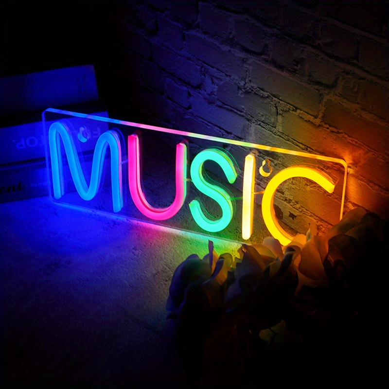 Led Neon Sign Music Night Lights Home Wall Decor 5v Usb - Temu