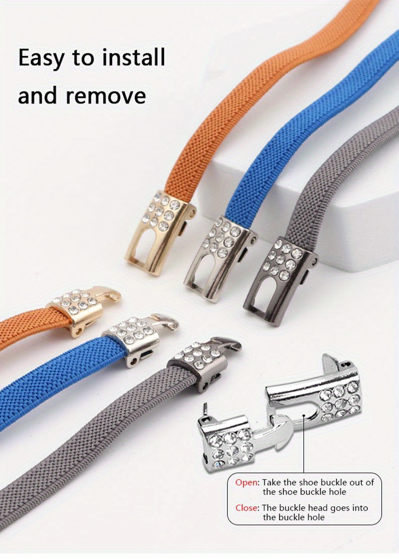 Elastic No Tie Shoelaces With Metal Buckles Quick Lazy Metal - Temu  Republic of Korea