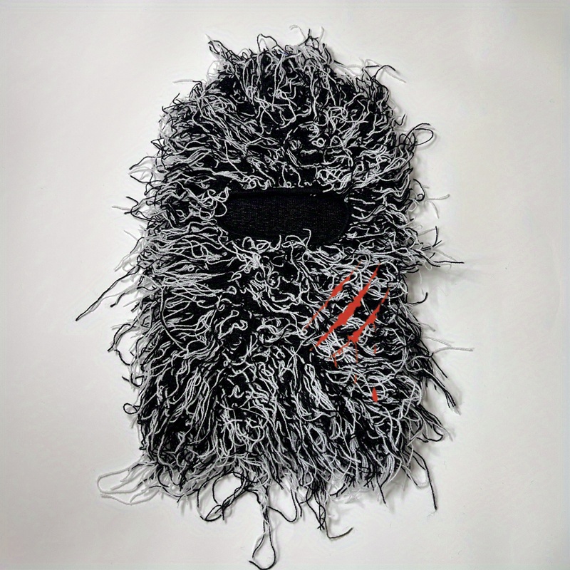 Y2K Embroidered Balaclava Full Ski Mask Knitted Camo Headwear Unisex