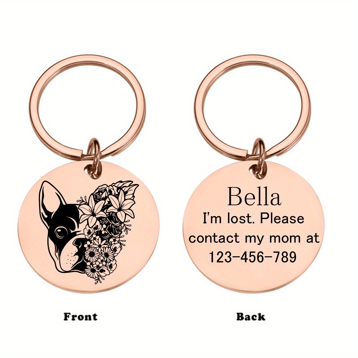 Pet Tag, Dog Tag for Dog, Gift for Pet Owner, Round, Name and