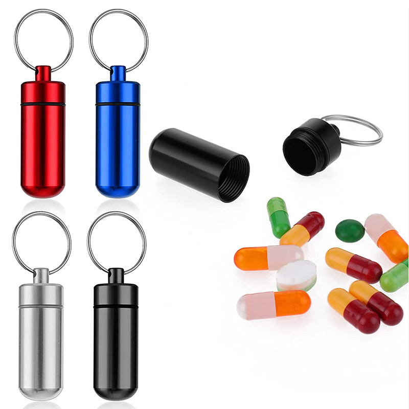 Keychain Pill Holder Small Pill Box Keychain Portable Temu