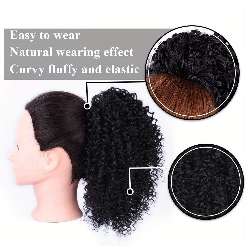 Kinky Curly Ponytail Extensions Synthetic Afro Puffs For - Temu