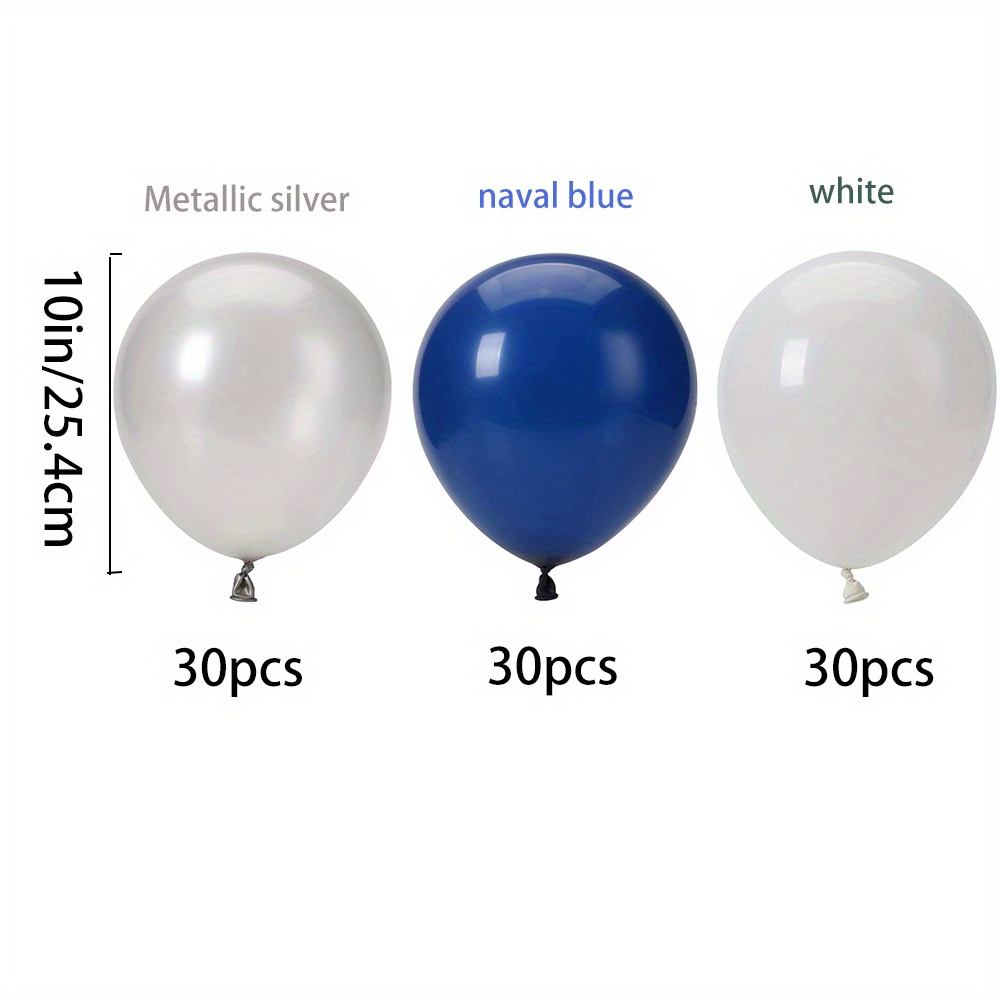 43Pack Navy Silver Birthday Party Decorations Navy Blue White Silver Party  Favor Including HAPPY BIRTHDAY Banner Tissue Paper Flowers Pom Pom Latex  Balloons and Silver Hanging Swirl Crafts Supplies Set Kit for