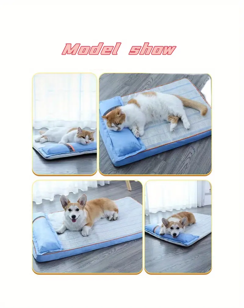 dog mat dog pad pet floor pad summer ice pad breathable summer cooling pads ice silk dog kennel details 0