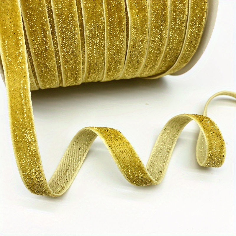 2 1/2 Velvet Wired Ribbon, Gold