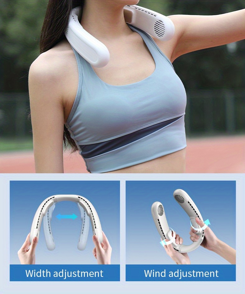 1pc usb neck fans portable hanging neck fan refrigeration fan portable hanging neck double head wind sports fan usb new charging super long standby fan summer essential outdoor essential small appliance college dorm room apartment essential details 6