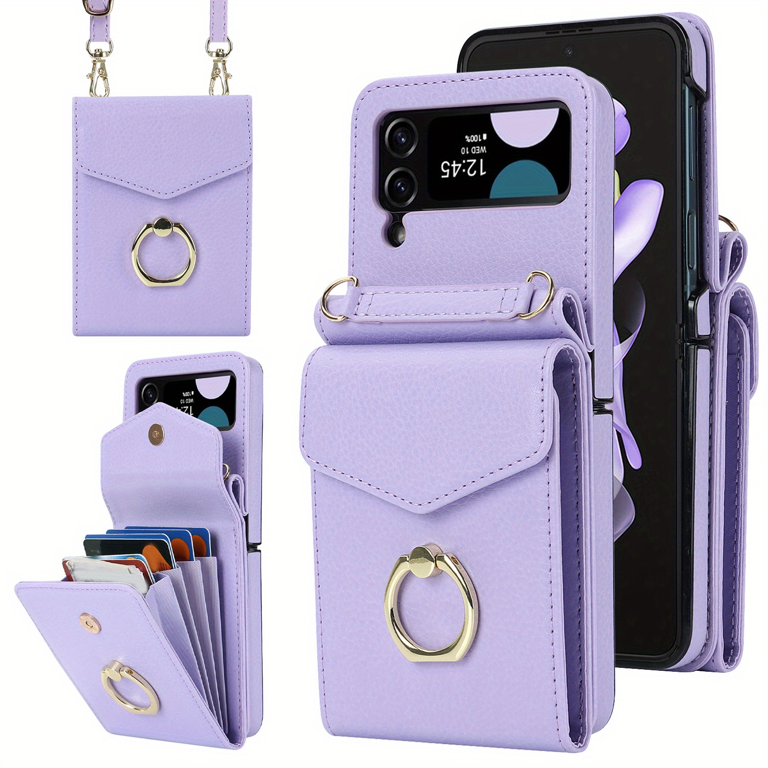 Comprar Funda plegable de cuero de lujo a prueba de golpes para Samsung  Galaxy Z Flip 3 5G flip4 flip 4 Flip3 funda antideslizante para teléfono  móvil