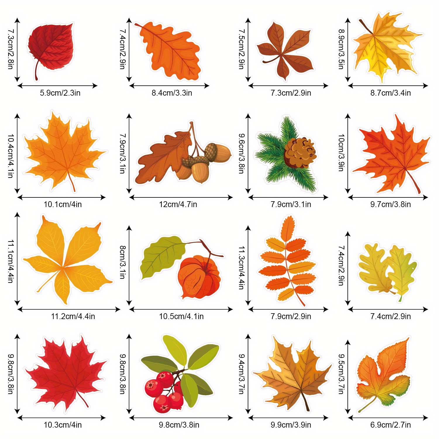 6sheets 64pcs autumn maple leaf electrostatic window stickers bedroom living room window decoration thanksgiving   decoration details 6