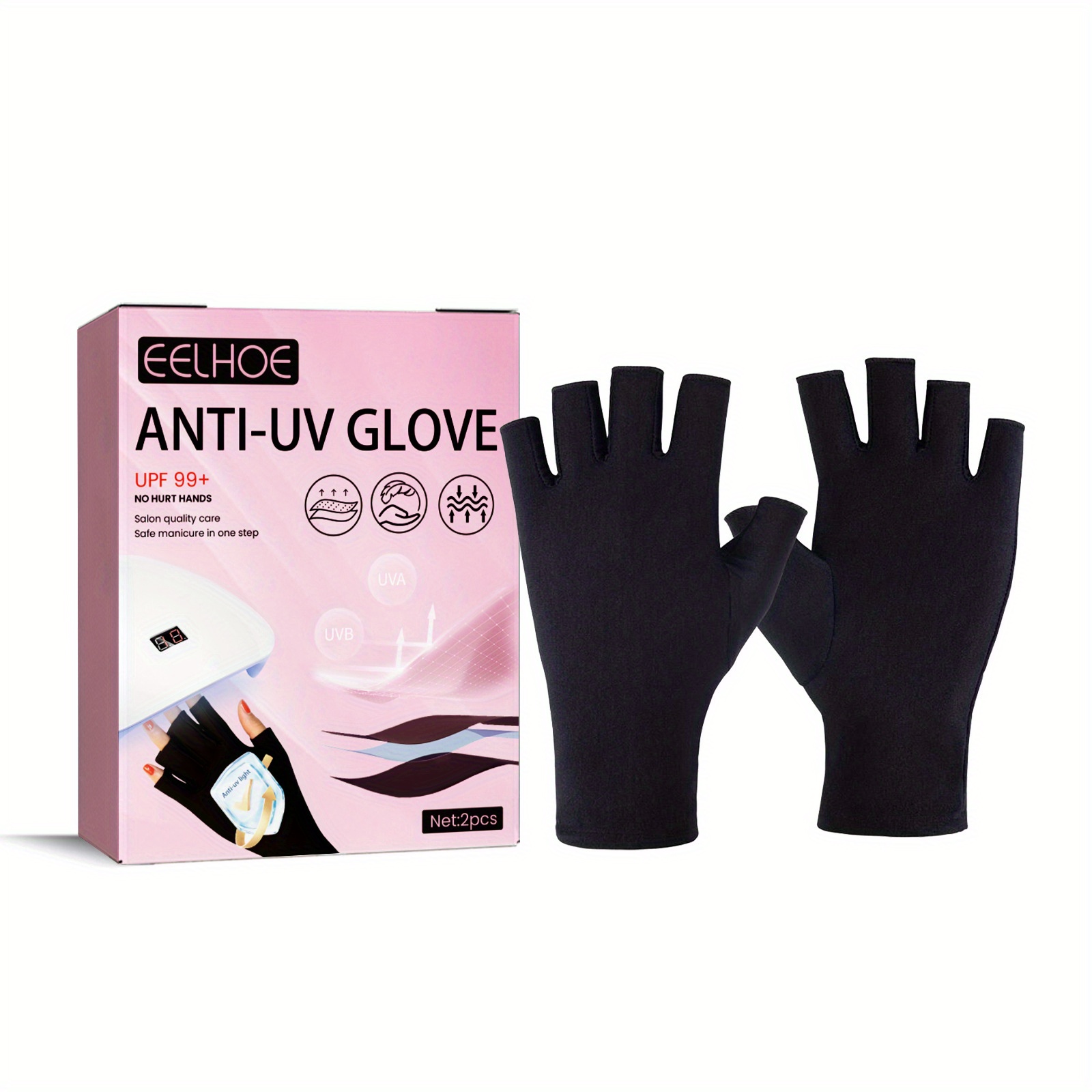 Anti Uv Gloves Gel Protection Gloves Manicures Protect Hands - Temu