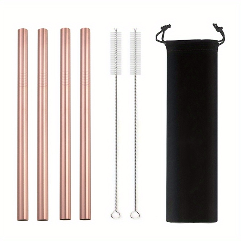 304 Stainless Steel Milk Tea Straw Set - Large Straight Straw For Boba,  Milkshake, And More - Reusable And Durable - Temu Hungary