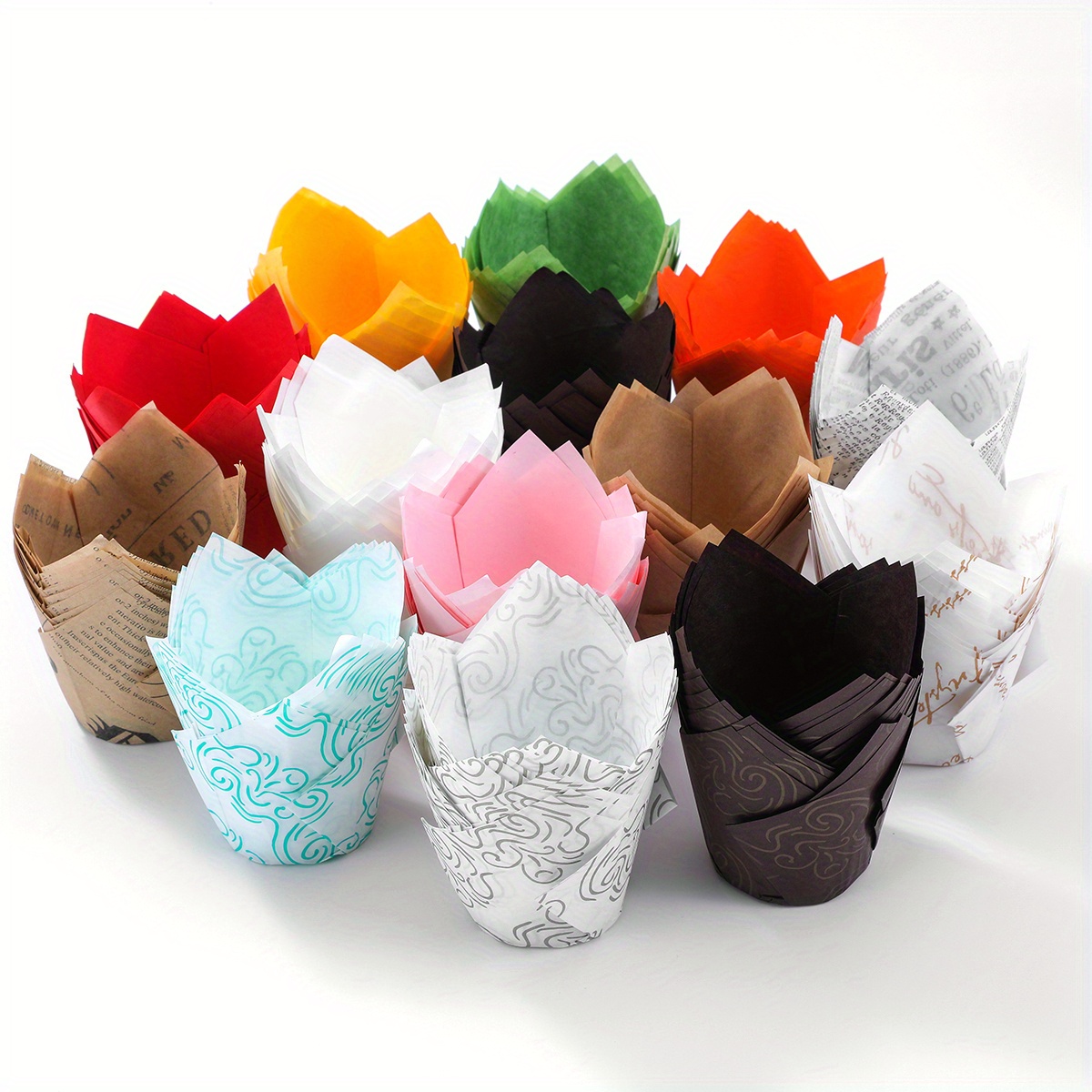 50pcs tulip muffin cups disposable cupcake cups heat resistant greaseproof paper cupcake liners muffin molds baking tools kitchen gadgets kitchen accessories Product details 1