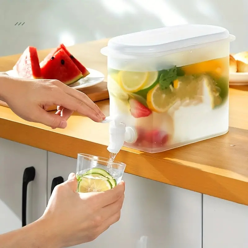 5L Fridge Beverage Dispenser Large Capacity Portable Cold Kettle Juice Jug Cold  Kettle with Faucet for Parties and Daily Use - AliExpress