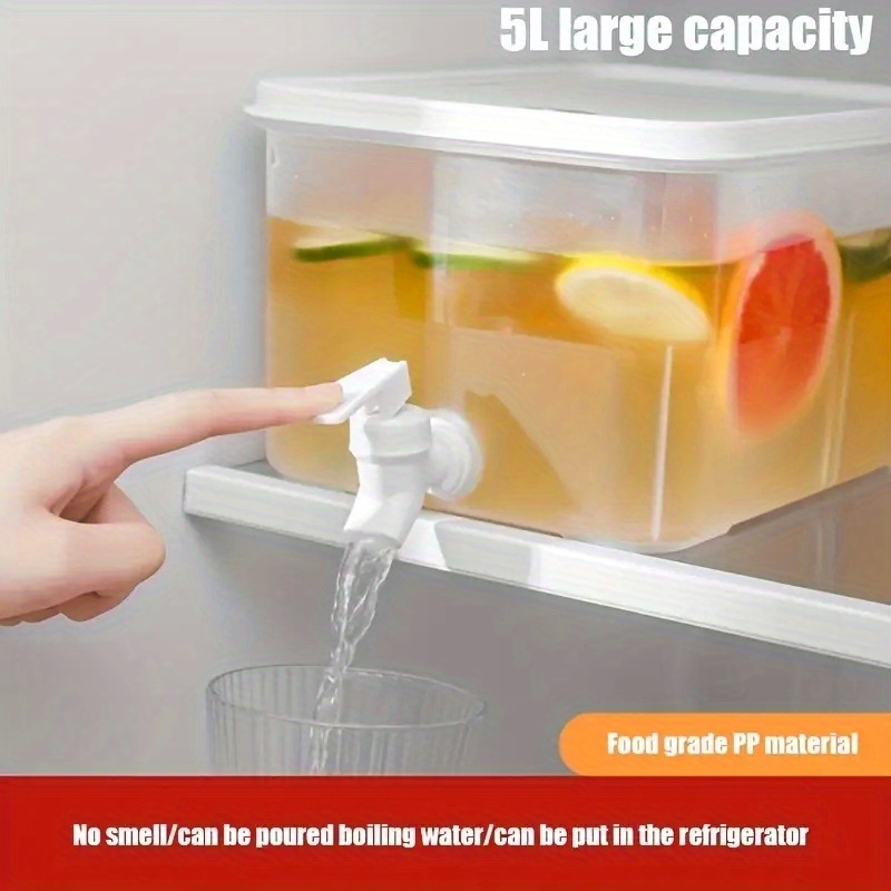 1pc 3.5l Refrigerator Cold Water Jug With Tap, Lemon Juice Bottle, Drink  Dispenser, Kitchen Utensils