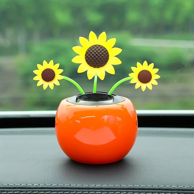 Kreative Auto-Innenraumdekoration Auto-Solar-Schaukel Sonnenblume