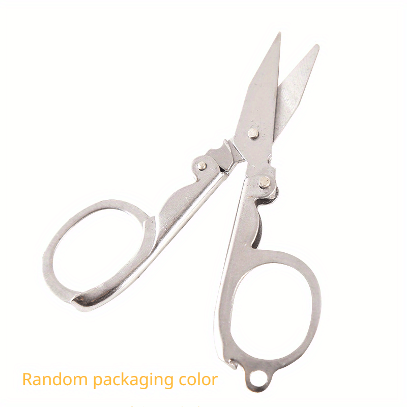 Praeter Portable Folding Fishing Scissors 8 Word Scissors Fishing Tackle Accessories with Easy Pull Buckle Stainless Steel Scissors Combination, Size