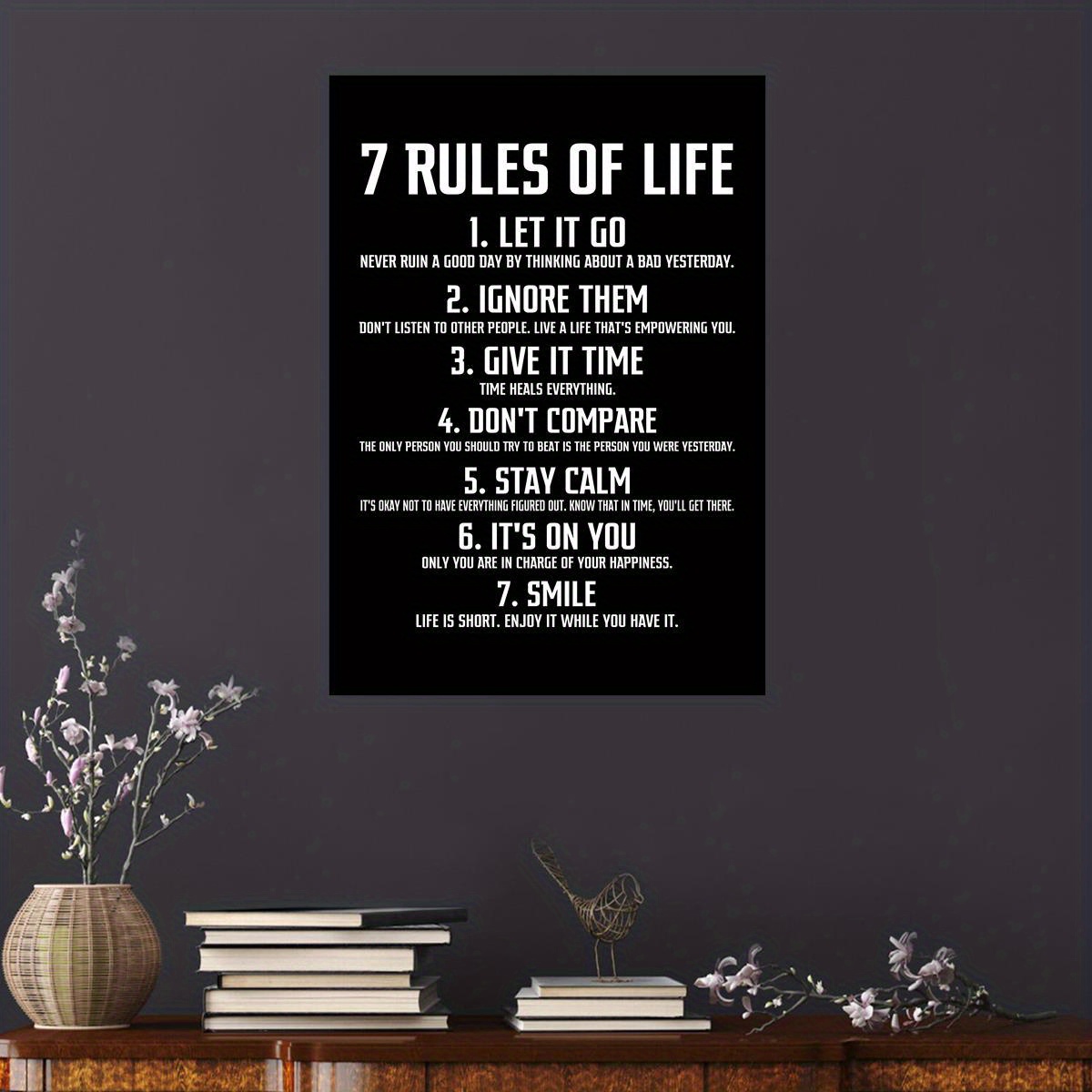 7rules Success Notes Poster Inspirational Quotes Bedroom - Temu