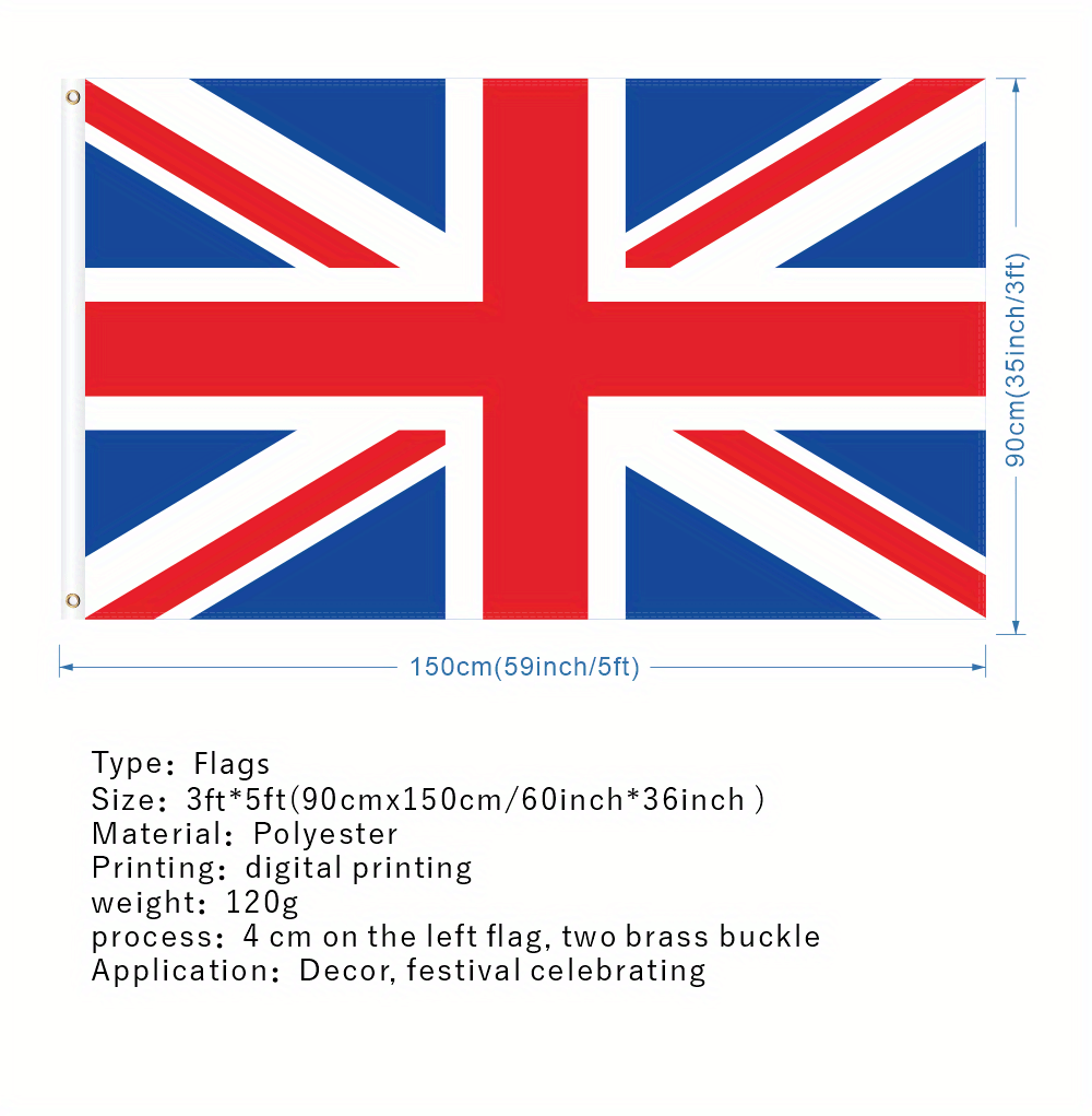 Union Jack Flag 150cm x 90cm, British, International