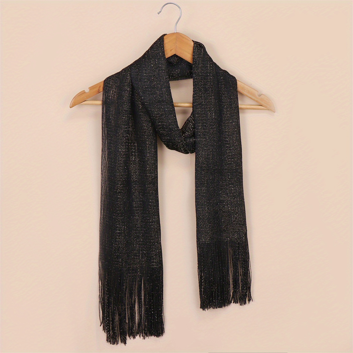Elastic Fringed Shawls And Wraps For Evening Wear