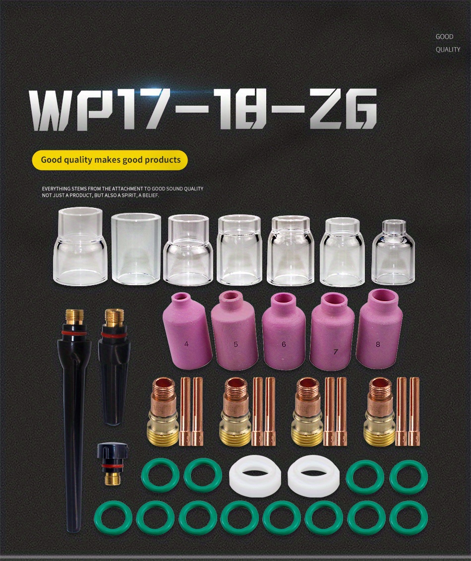 Tig Welding Torch Nozzle Ring Cover Gas Lens Glass Cup Kit Temu Australia