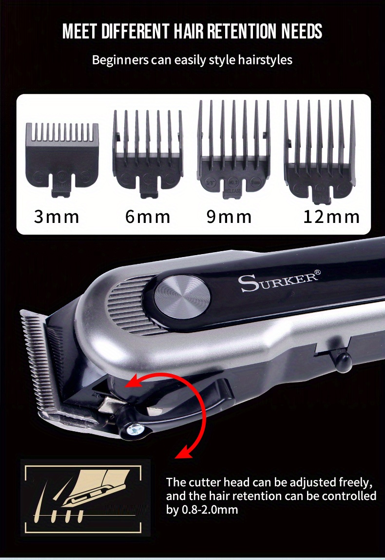 electric hair clipper retro oil head electric push shear professional hair clipper beard hair cutting machine details 7