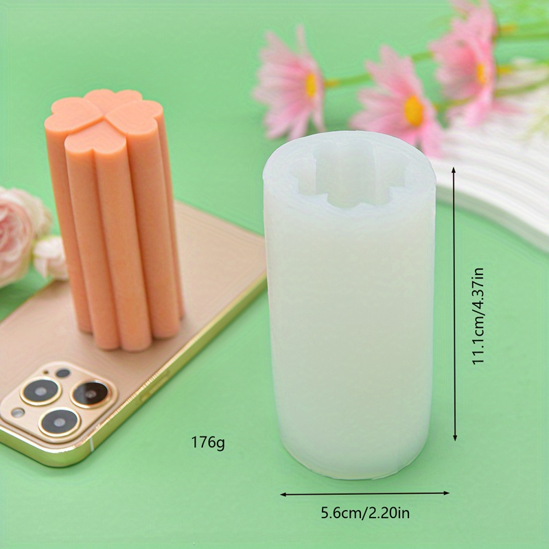 3D Geometry Flower Column Silicone DIY Pillar Candle Molds for