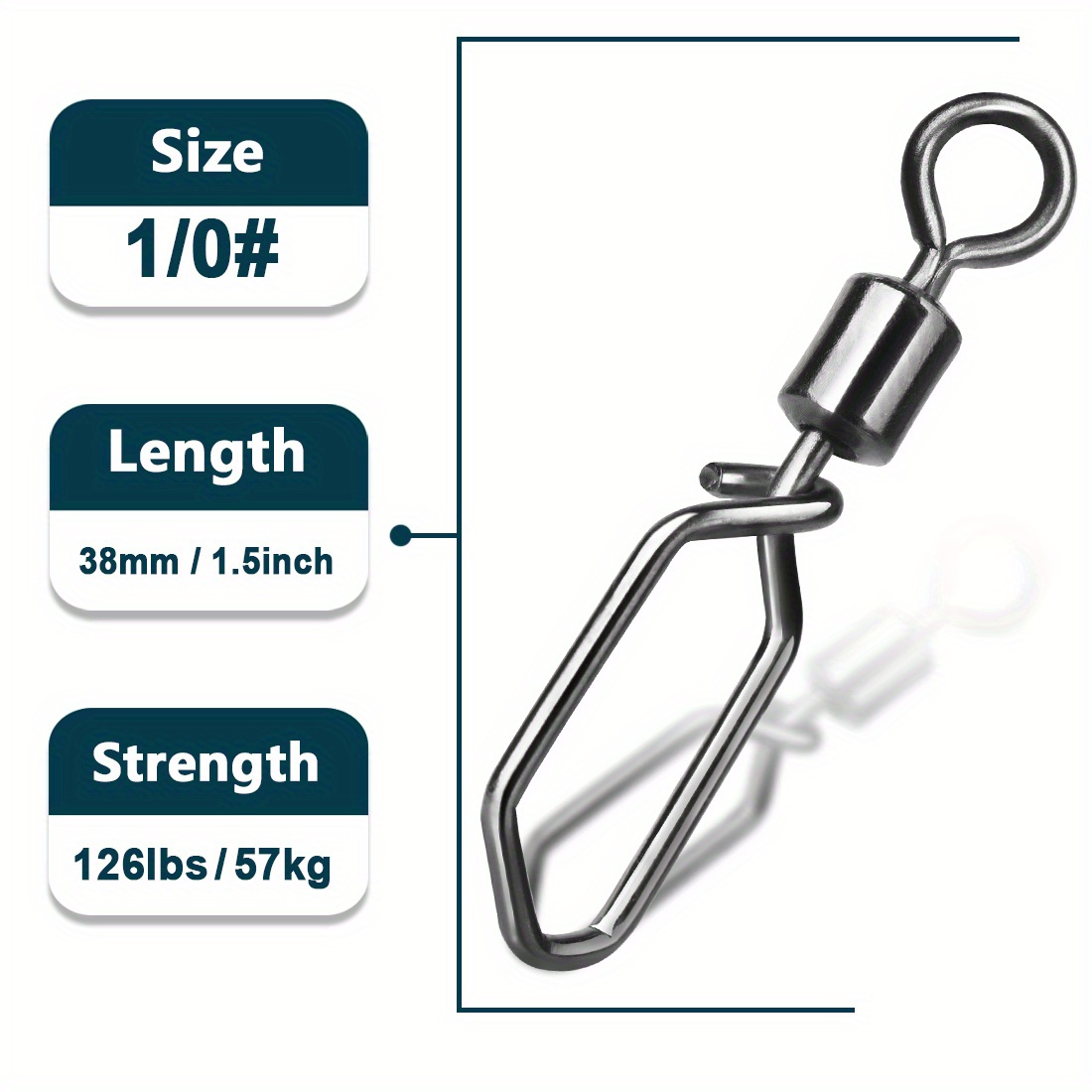 9km Fishing Swivels Snap Hooked Snap Stainless Steel Fishing