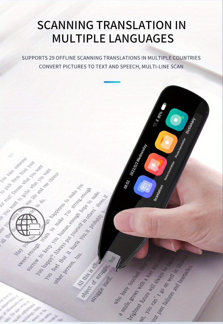 Penna per lettore di scansione, 134 dispositivi di traduzione linguistica,  penna scanner digitale OCR traduttore istantaneo supporta la traduzione