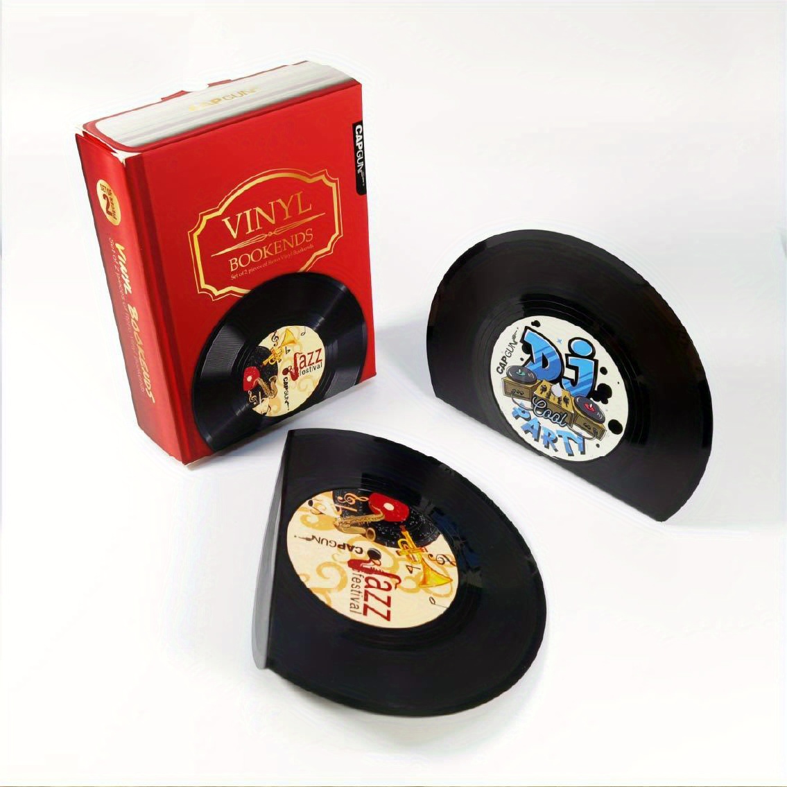 Retro Record Bookends Vintage Vinyl Desk Book Holder Desktop Temu