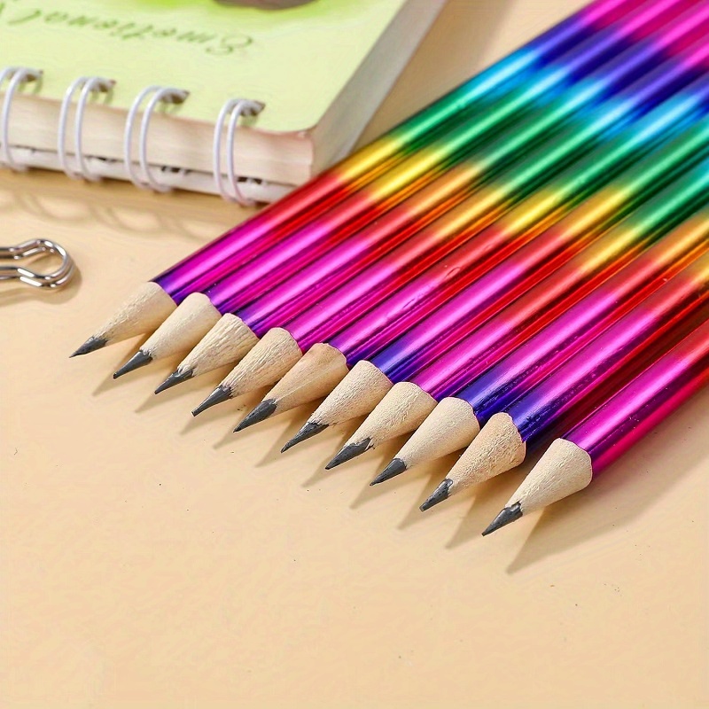 HB 5PCS Starry Sky Rainbow Sketch Pencil With Eraser Drawing